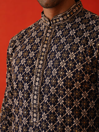 Embroidered Kurta Pyjama Set For Men