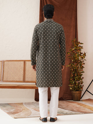 Embroidered Kurta Pyjama Set For Men