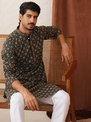 Embroidered Kurta Pyjama Set For Men