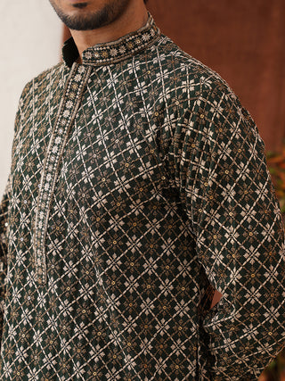 Embroidered Kurta Pyjama Set For Men