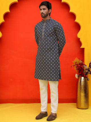 Embroidered Kurta Pyjama Set For Men