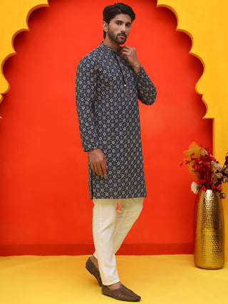 Embroidered Kurta Pyjama Set For Men