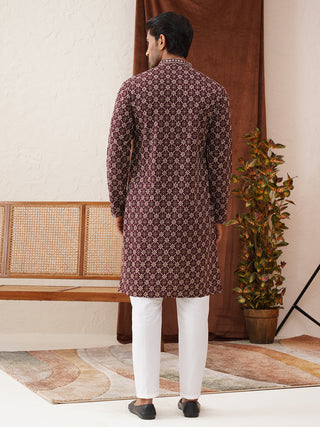 Embroidered Kurta Pyjama Set For Men