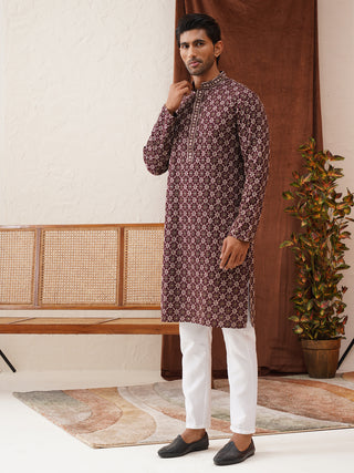 Embroidered Kurta Pyjama Set For Men