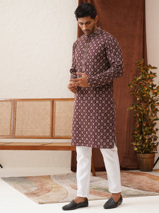 Embroidered Kurta Pyjama Set For Men