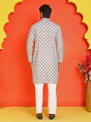 Embroidered Kurta Pyjama Set For Men