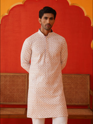 Sequins & Embroidered Kurta Pyjama Set For Men