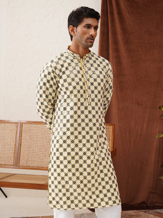 Viscose Embroidered Kurta Pajama Set For Men