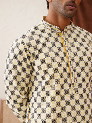 Viscose Embroidered Kurta Pajama Set For Men