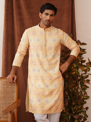 Embroidered Staight Kurta Pajama Set For Men