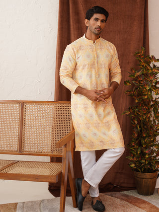 Embroidered Staight Kurta Pajama Set For Men