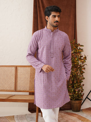 Embroidered Staight Kurta Set For Men