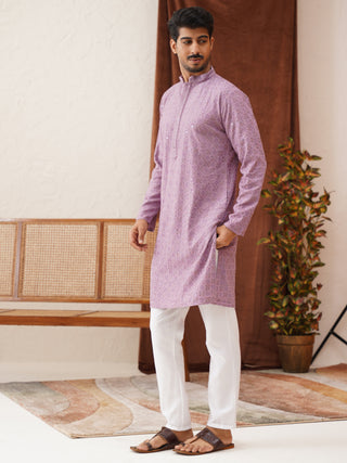 Embroidered Staight Kurta Set For Men