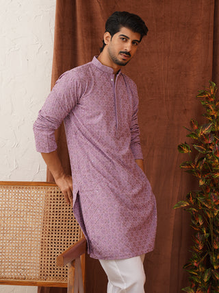 Embroidered Staight Kurta Set For Men