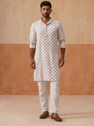 Embroidered Staight Kurta Set For Men
