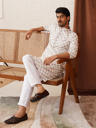 Embroidered Staight Kurta Set For Men