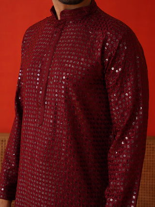 Men's Embroidered & Sequence Kurta Set