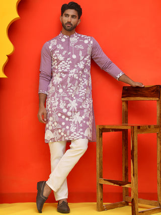 Embroidered Straight Kurta Pyjama Set