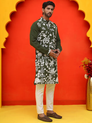 Embroidered Straight Kurta Pyjama Set