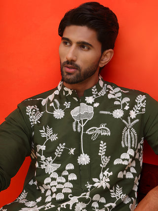 Embroidered Straight Kurta Pyjama Set