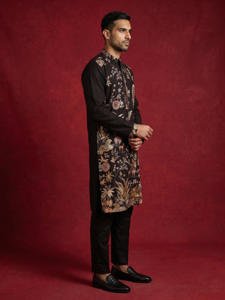 Floral Embroidered and Sequins Kurta Set