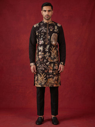 Floral Embroidered and Sequins Kurta Set