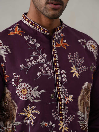 Floral Embroidered and Sequins Kurta Set