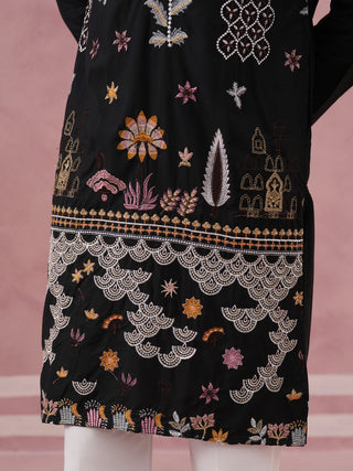 Floral Embroidered and Sequins Kurta Set