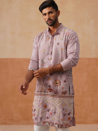 Floral Embroidered and Sequins Kurta
