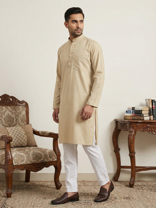 Solid Cotton Kurta Set for Men