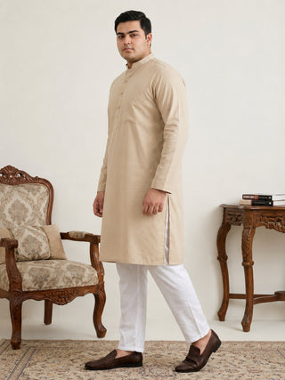 Solid Cotton Kurta Set for Men