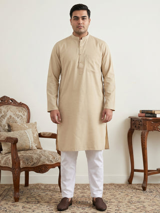 Solid Cotton Kurta Set for Men