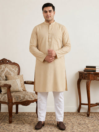 Solid Cotton Kurta Set for Men