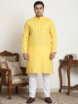 Solid Cotton Kurta Set for Men