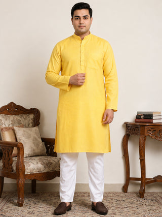 Solid Cotton Kurta Set for Men