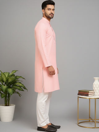 Solid Cotton Kurta Set for Men