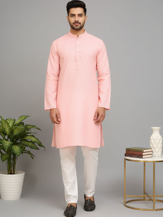 Solid Cotton Kurta Set for Men