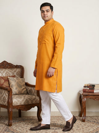 Solid Cotton Kurta Set for Men