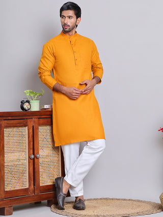 Solid Cotton Kurta Set for Men