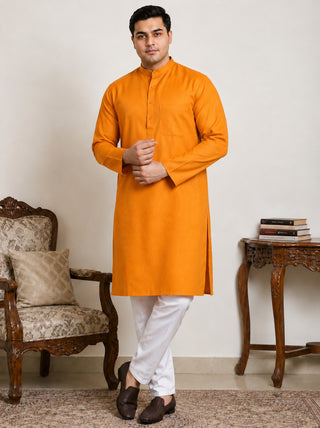 Solid Cotton Kurta Set for Men