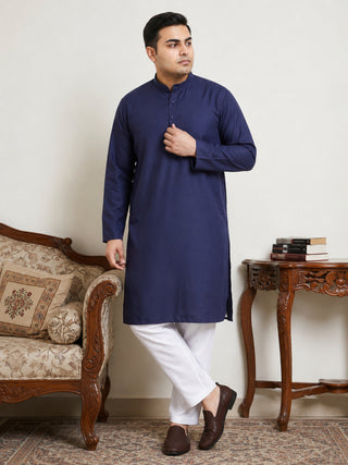 Solid Cotton Kurta Set for Men