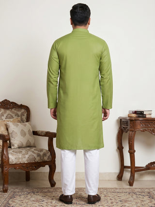 Solid Cotton Kurta Set for Men