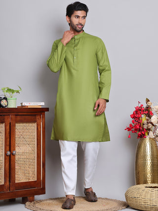 Solid Cotton Kurta Set for Men