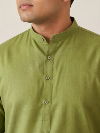 Solid Cotton Kurta Set for Men