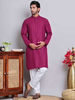 Solid Cotton Kurta Set for Men