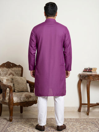Solid Cotton Kurta Set for Men