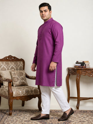 Solid Cotton Kurta Set for Men
