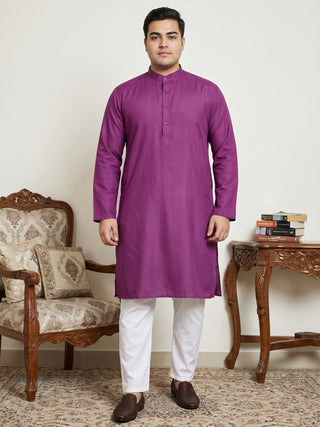 Solid Cotton Kurta Set for Men