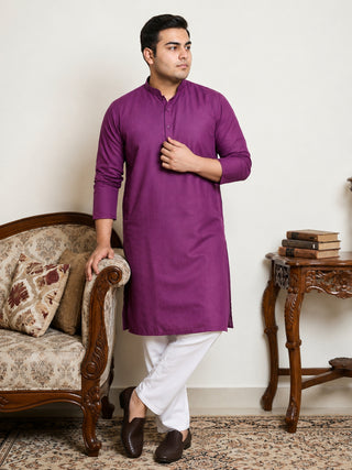 Solid Cotton Kurta Set for Men