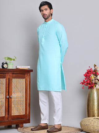 Solid Cotton Kurta Set for Men